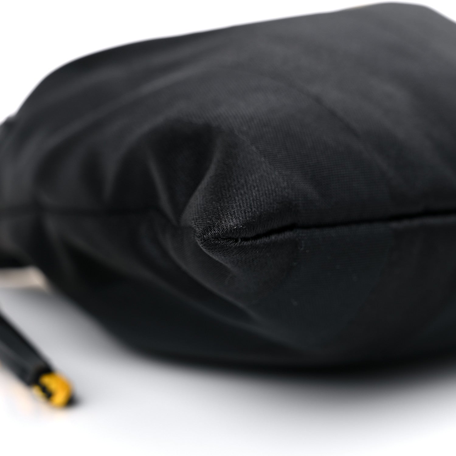 Fendi Recycled Nylon Vitello Grace Light Pequin Small Saint Fendi Roma Drawstring Pouch Black Sunflower 8 of 10