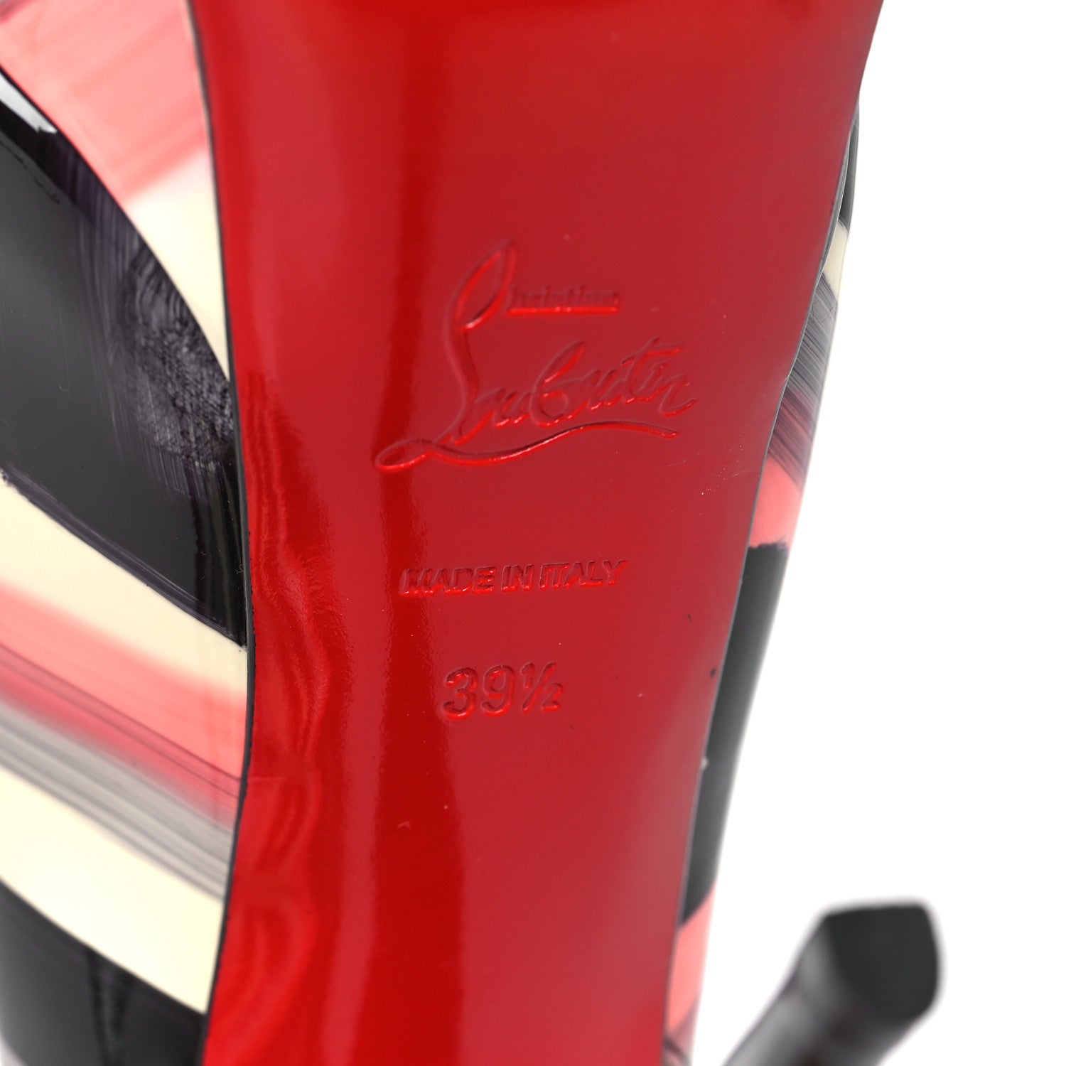 Christian Louboutin Patent Graffiti Lady Peep Toe Slingback 150 Pumps 39.5 Multicolor 7 of 9