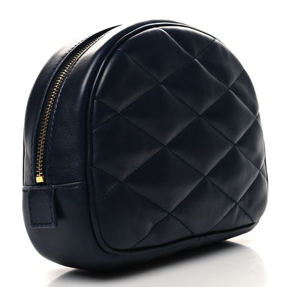 Saint Laurent Lambskin Quilted Lolita Cosmetic Pouch Navy 3 of 10