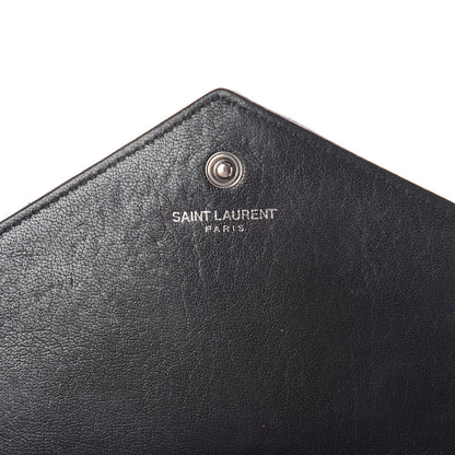 Saint Laurent Sheepskin Tri-Quilt Monogram Envelope Chain Wallet Black 8 of 10