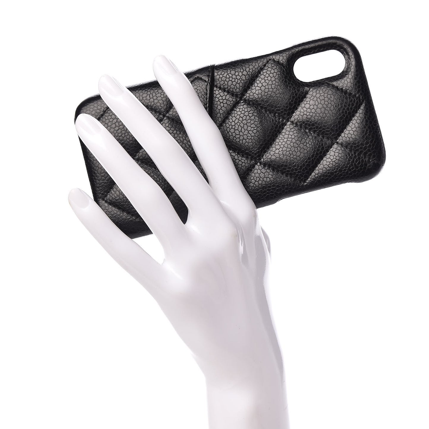 Caviar Quilted iPhone X Coco Tech Case Black