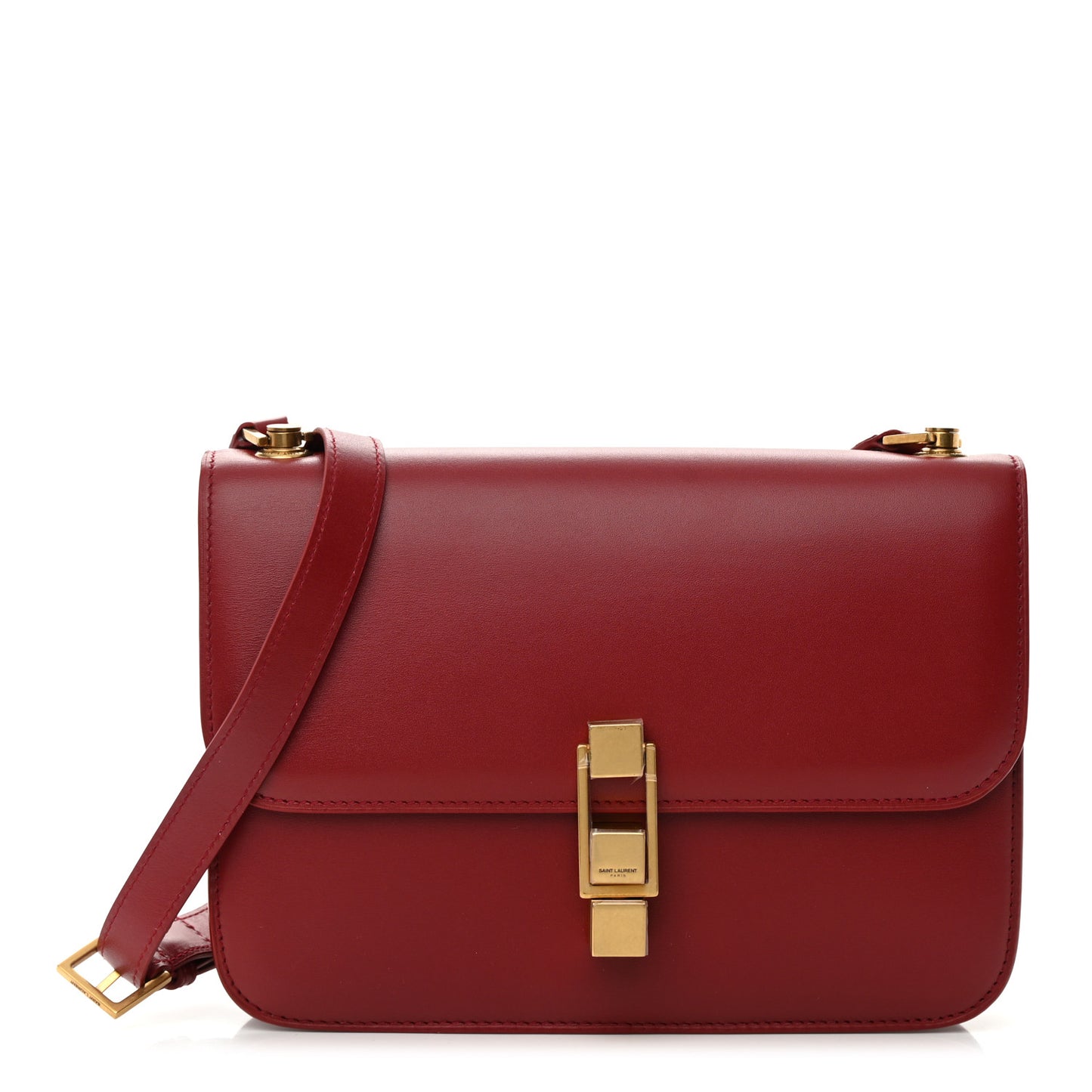 Box Calfskin Le Carre Satchel Opyum Red