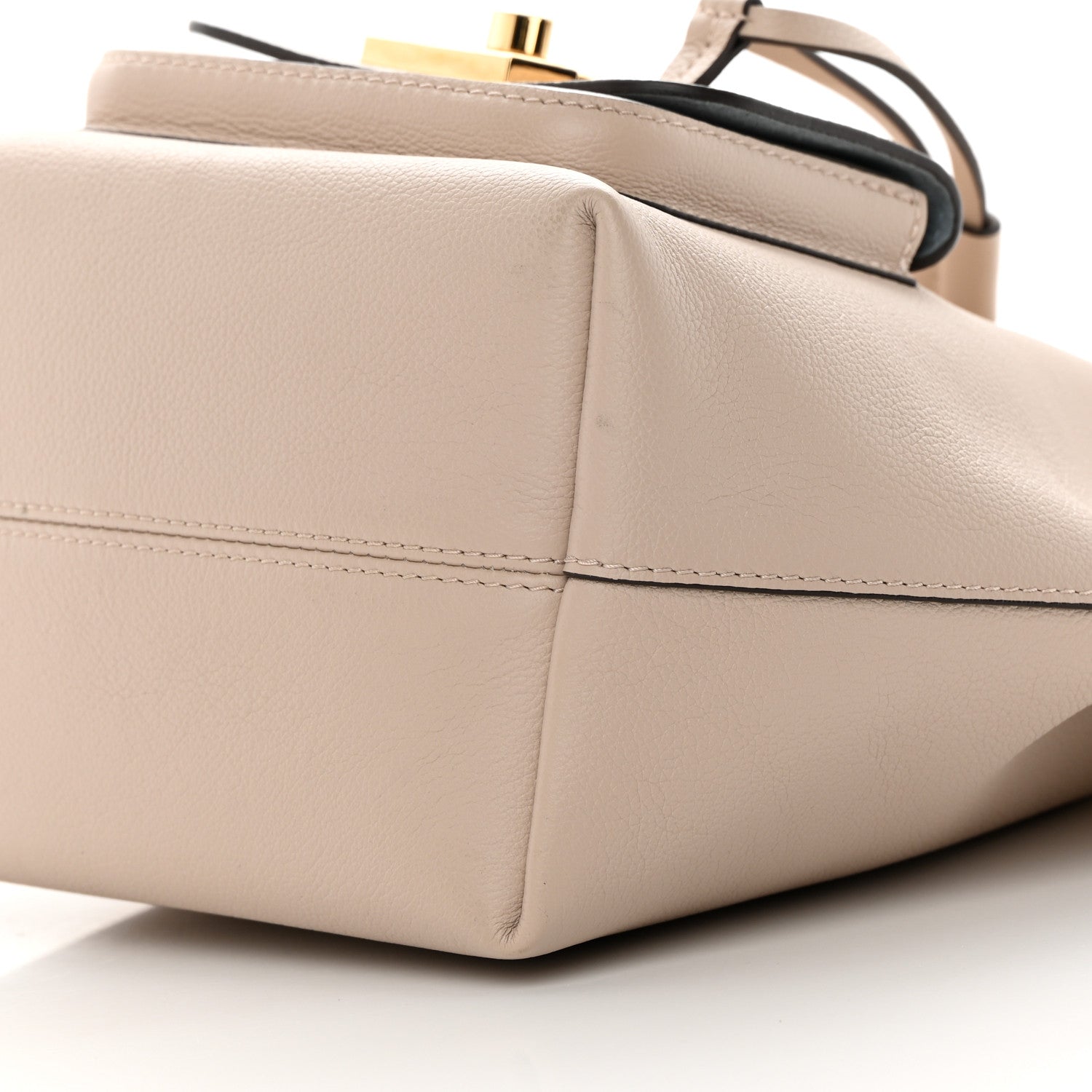 Louis Vuitton Calfskin Lockme Bucket MM Greige 9 of 11