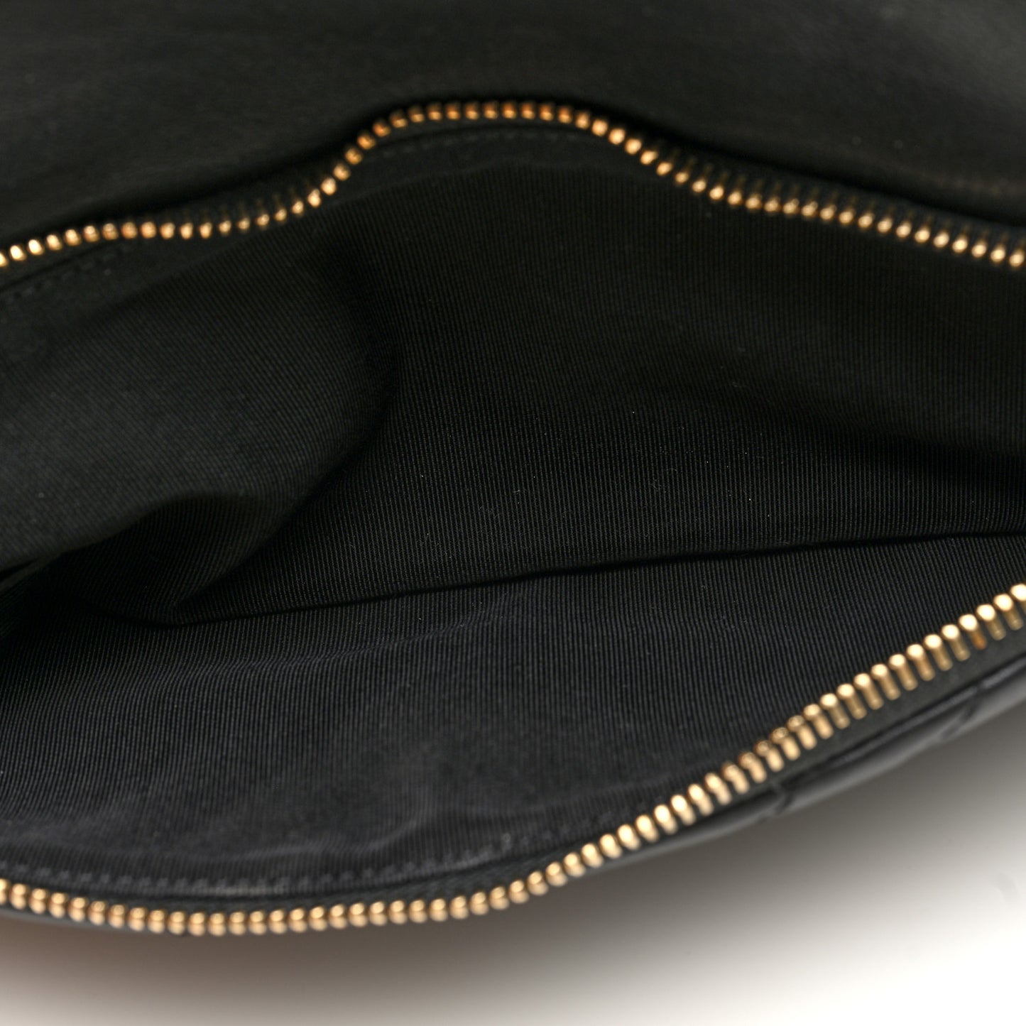 Lambskin Chevron Quilted Fold Over Clutch Black