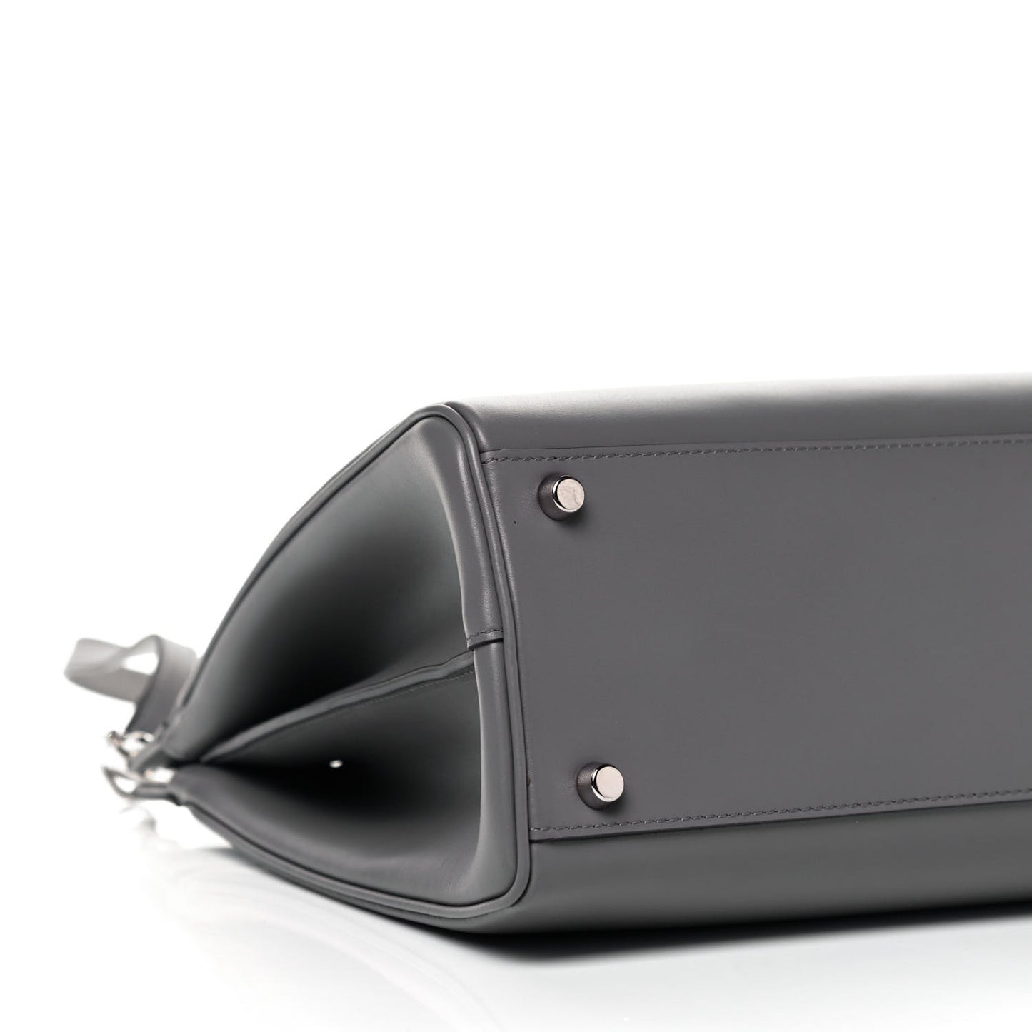 Smooth Calfskin Medium Zumi Top Handle Bag Dusty Grey