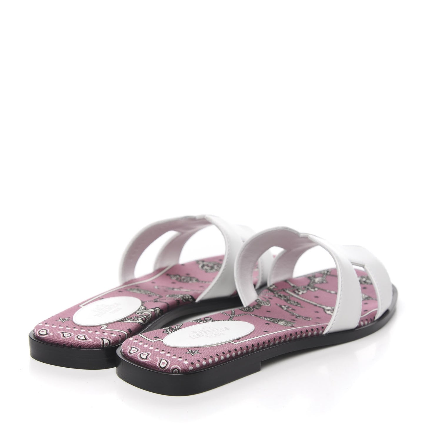 Box Calfskin Oran Sandals 37 White Bois De Rose