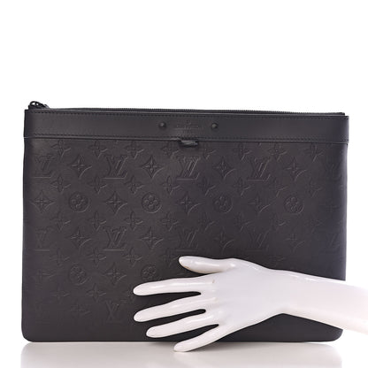 Louis Vuitton Calfskin Monogram Shadow Discovery Pochette Black 2 of 9