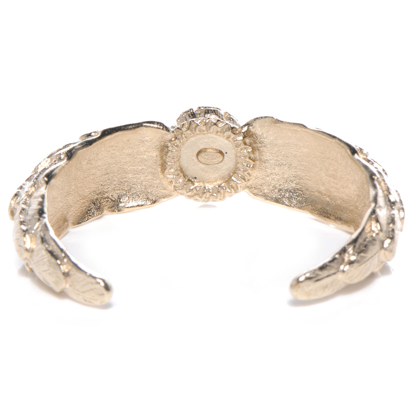 Crystal Pearl Feather Cuff Light Gold