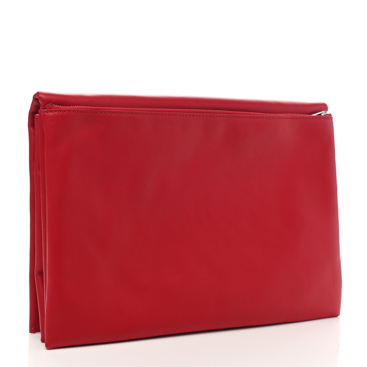 Celine Lambskin Rolled Soft Trio Clutch Bright Red 4 of 8