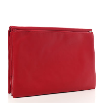 Celine Lambskin Rolled Soft Trio Clutch Bright Red 4 of 8