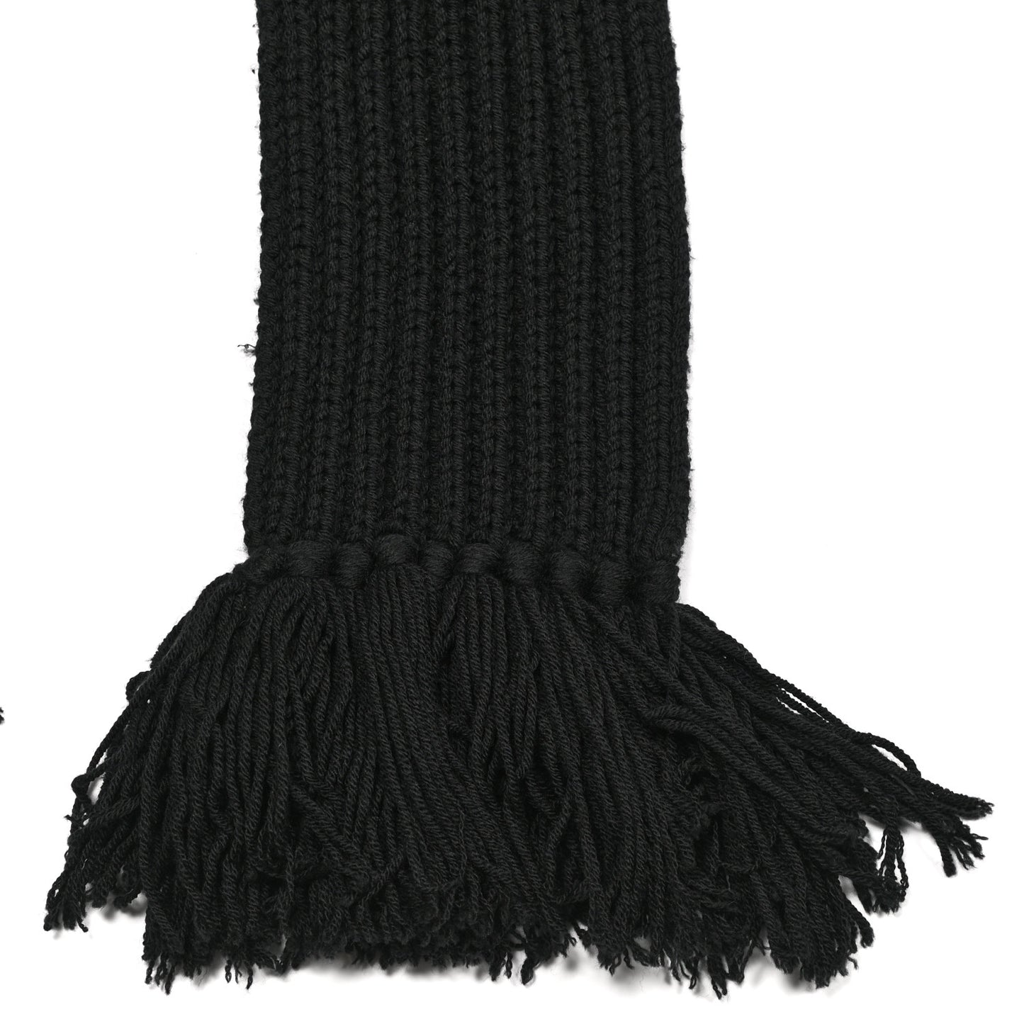 Wool Knit Scarf Black