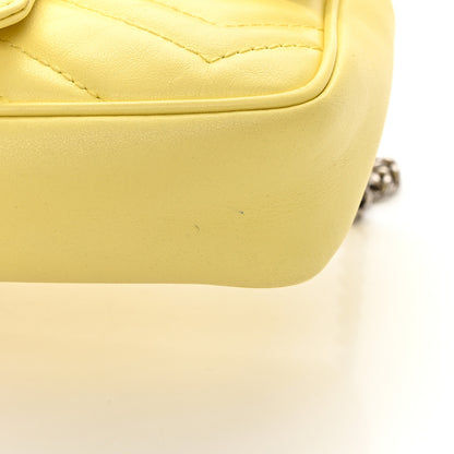 Gucci Calfskin Matelasse Super Mini GG Marmont Shoulder Bag Banana 14 of 18