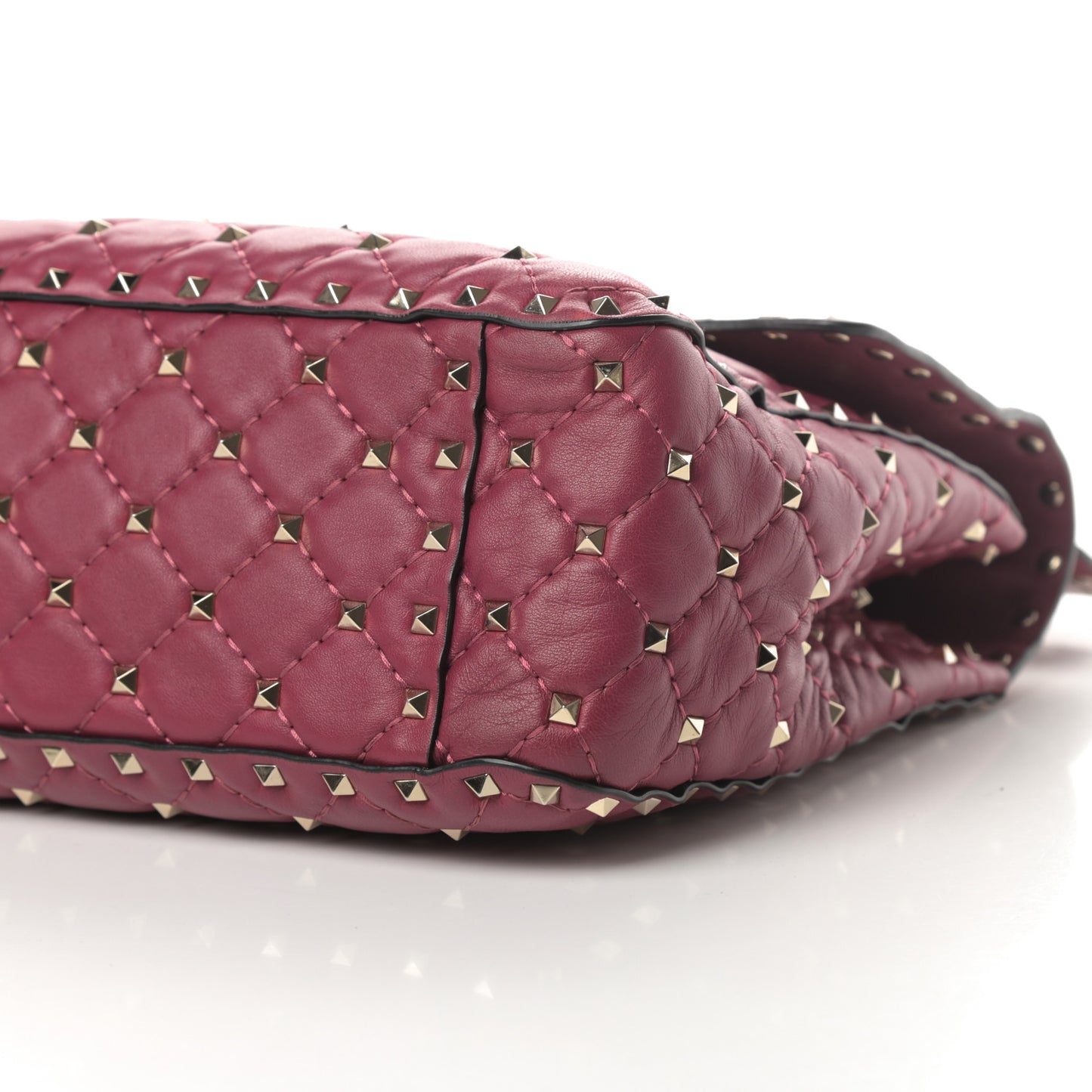 Nappa Large Rockstud Spike Shoulder Bag Camelia