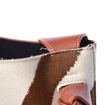 Celine Shiny Smooth Calfskin Zebra Printed Calf Hair Small Twisted Cabas Chalk Brick 14 of 14