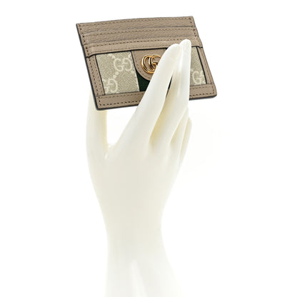 Gucci GG Supreme Monogram Textured Calfskin Web Ophidia Card Holder Beige Ebony Mystic White 2 of 9