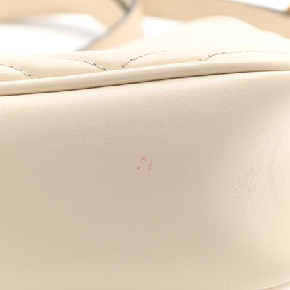 Gucci Calfskin Matelasse Small GG Marmont Chain Shoulder Bag White 9 of 10