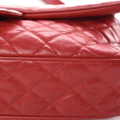 Chanel Crumpled Calfskin Quilted Medium Casual Rock Flap Red 16 of 22
