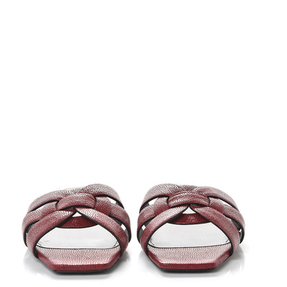 Saint Laurent Grain De Poudre Nu Pied 05 Slide Sandals 37 Cordovan 2 of 10