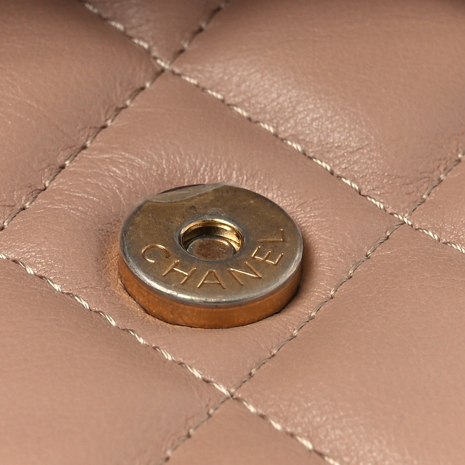 Chanel Calfskin Quilted Logo Flap Case Beige 11 of 15