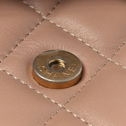 Chanel Calfskin Quilted Logo Flap Case Beige 11 of 15