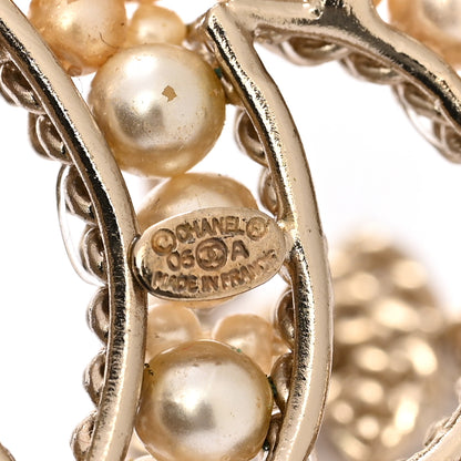 Chanel Pearl Chain Large CC Earrings Gold 4 of 5