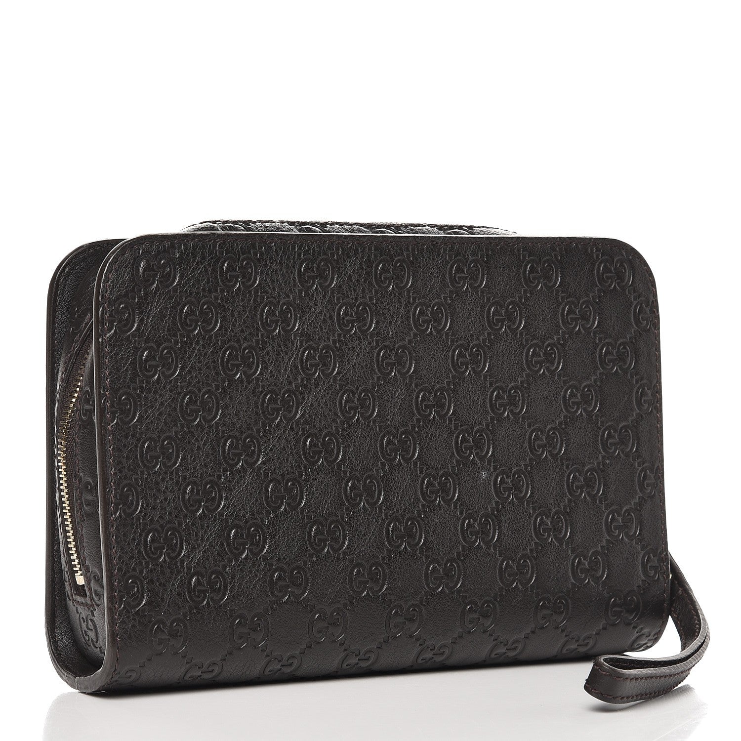Gucci Guccissima Zip Clutch Dark Brown 3 of 3