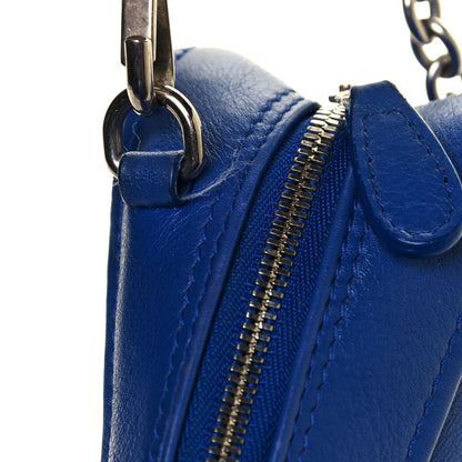 Balenciaga Shiny Day Calfskin Logo XS Triangle Chain Duffle Bleu Roi White 16 of 16