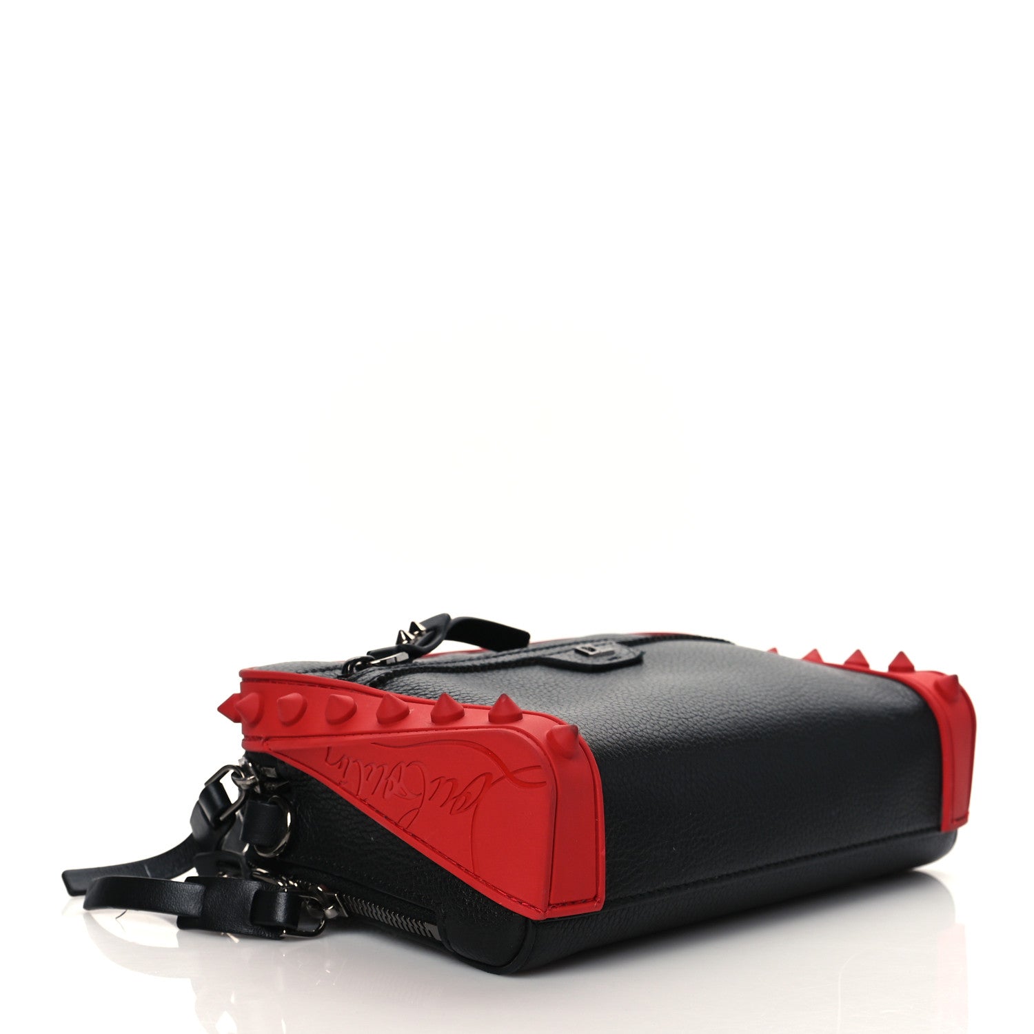 Christian Louboutin Empire Calfskin Gomme Spikes Loubitown Crossbody Loubi Black 4 of 10