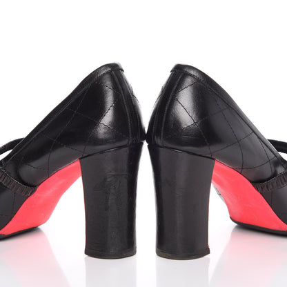 Chanel Calfskin Quilted Cambon Pumps 39.5 Black White 13 of 14
