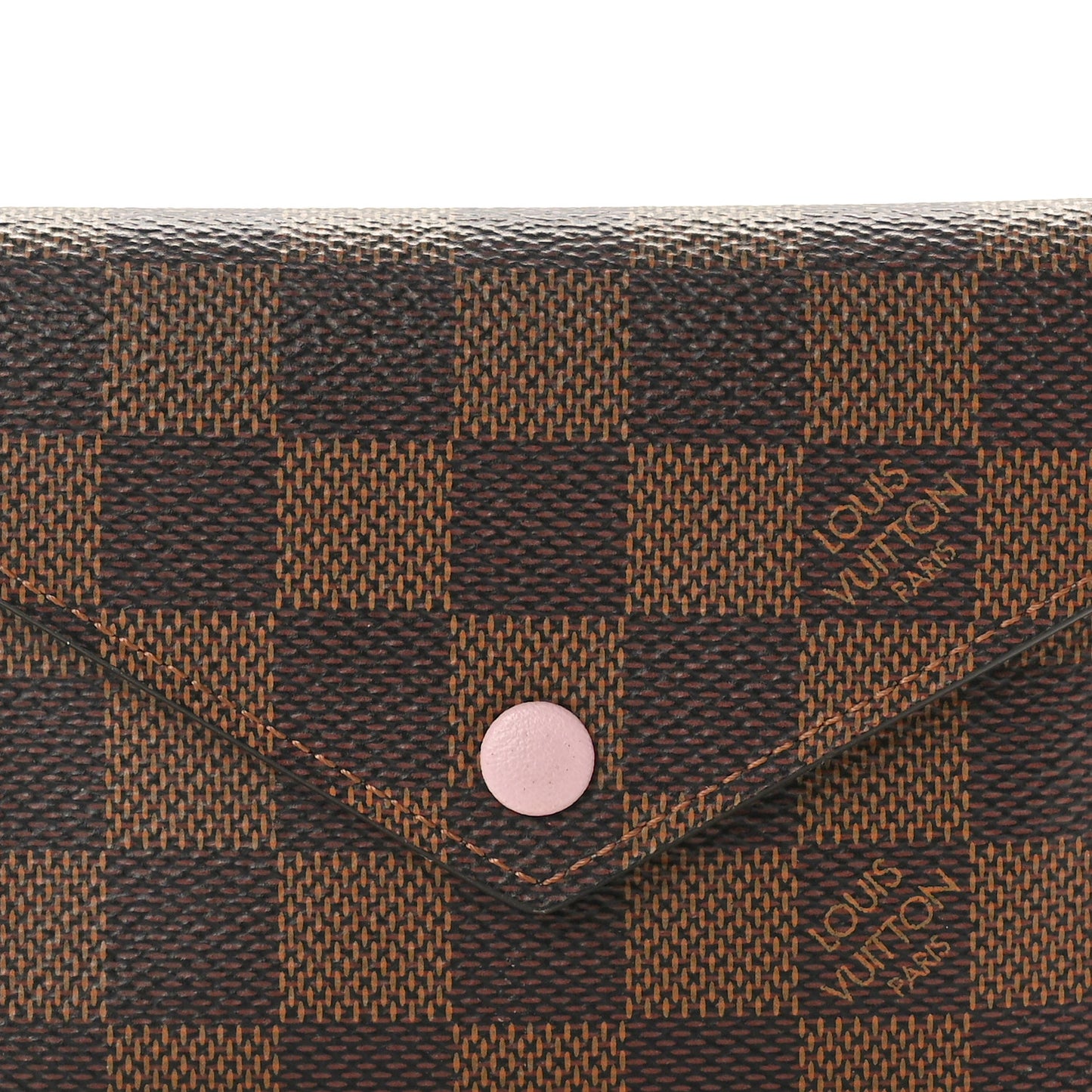 Damier Ebene Victorine Wallet Rose Ballerine