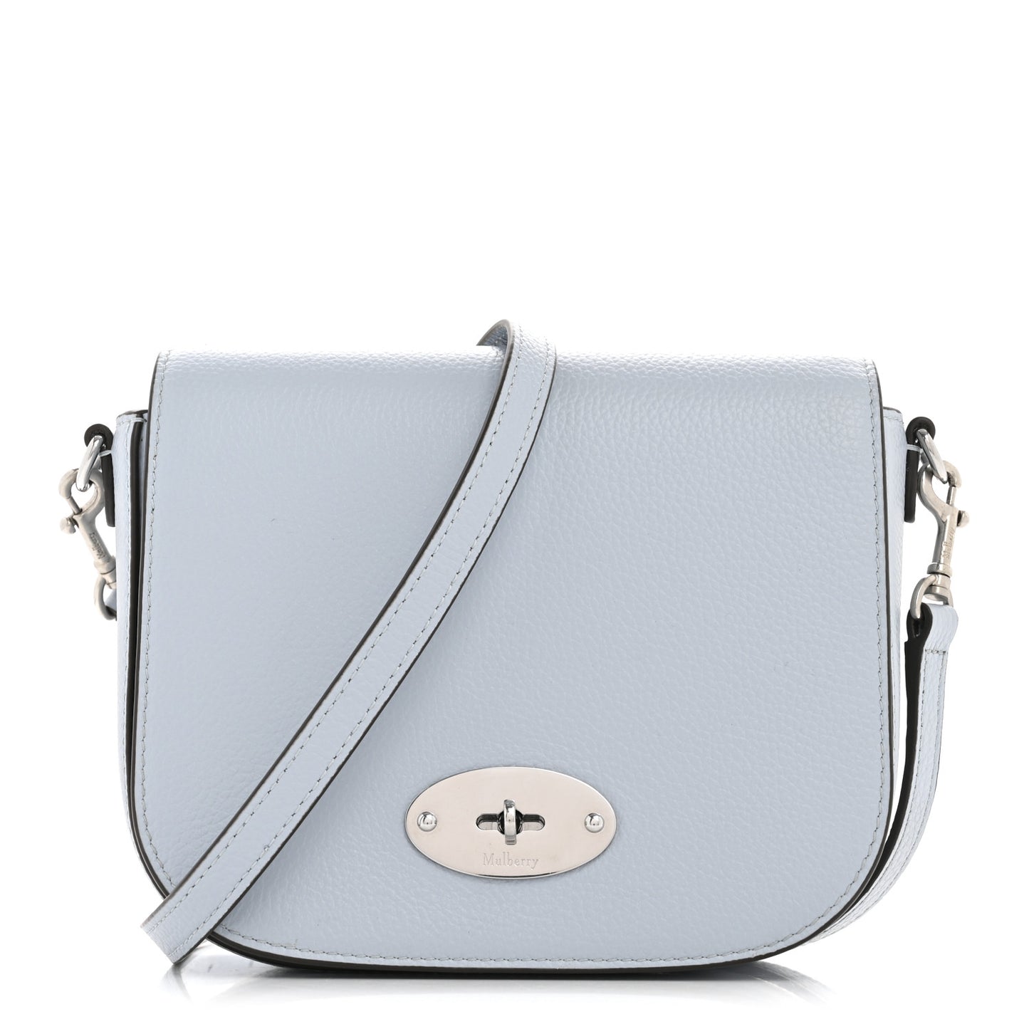 Natural Grained Calfskin Small Darley Satchel Poplin Blue