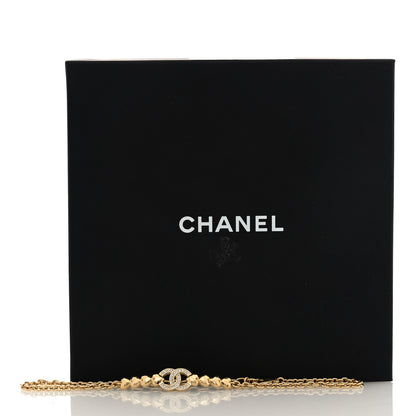 Chanel Crystal CC Heart Link Choker Necklace Gold 5 of 5