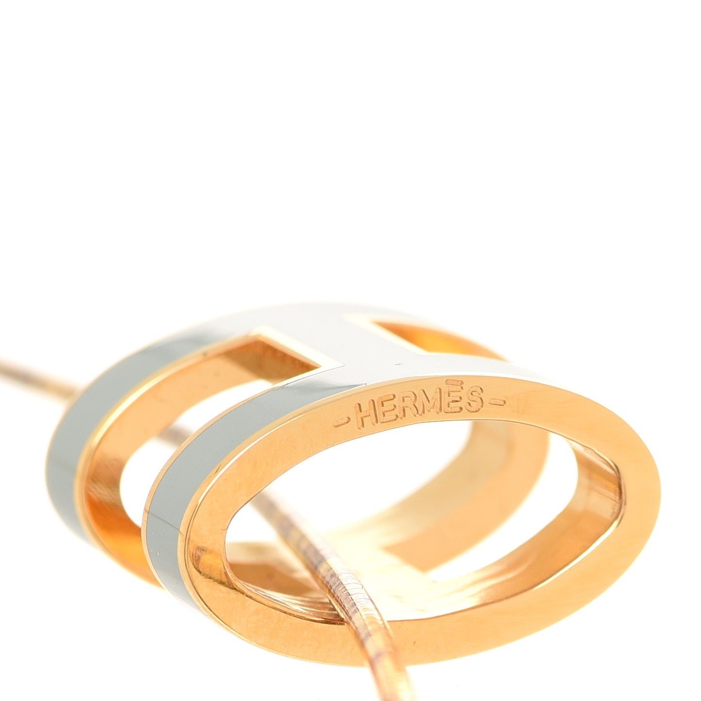 Lacquered Gold Pop H Pendant Necklace Jade