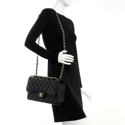Chanel Caviar Quilted Jumbo Double Flap Black 2 of 9