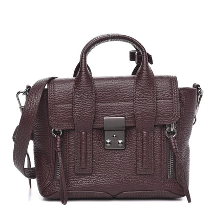 3.1 Phillip Lim 3.1 Textured Calfskin Mini Pashli Satchel Burgundy 1 of 10