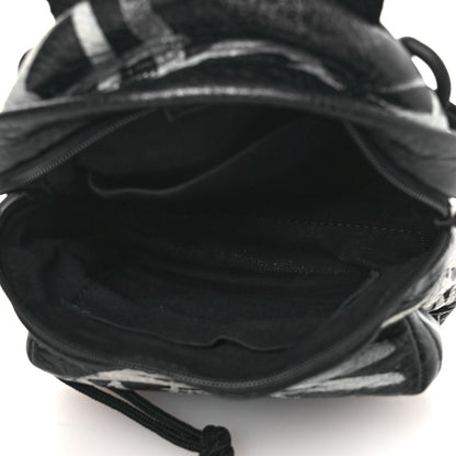 Balenciaga Agneau Arena Graffiti All Over Mini Explorer Crossbody Backpack  Black White 5 of 11