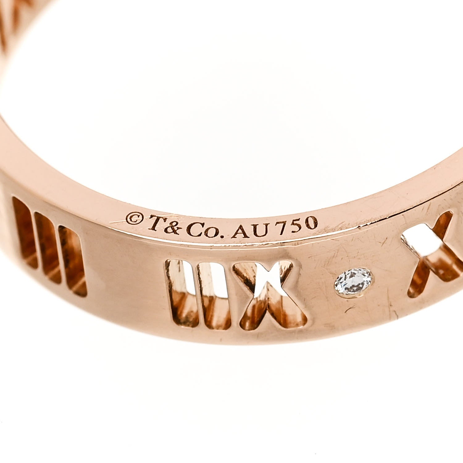 Tiffany 18K Rose Gold Diamond Atlas Pierced Ring 60 9.25 4 of 4