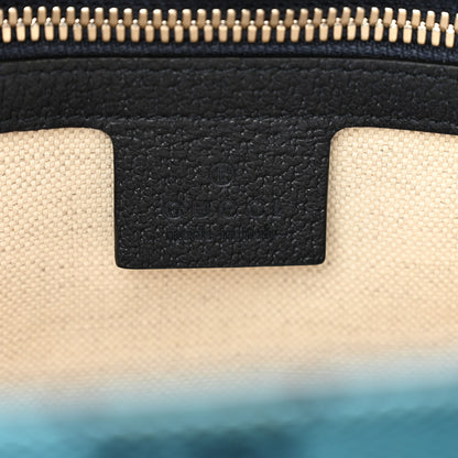 Gucci Monogram Multicolor Textured Dollar Calfskin Small Retro Interlocking G Tote Bag Light Blue 7 of 9