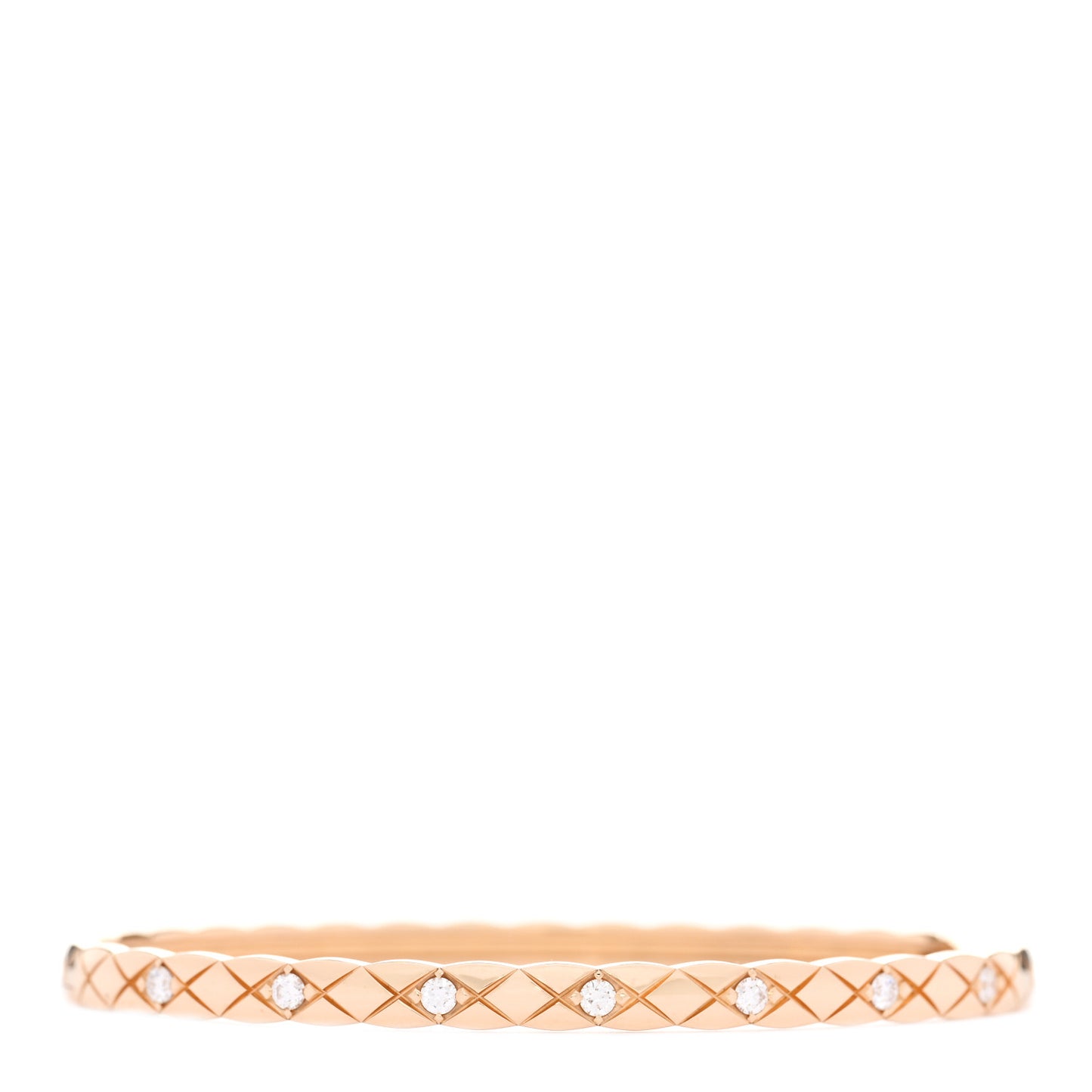 18K Yellow Gold Diamond Mini Coco Crush Cuff Bracelet XS