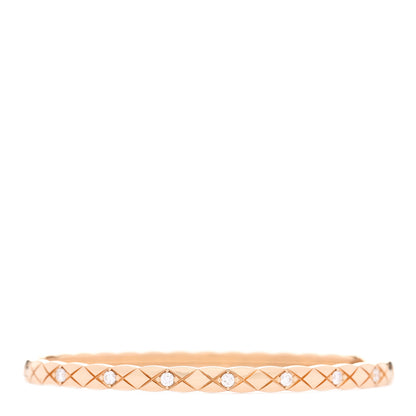 Chanel 18K Yellow Gold Diamond Mini Coco Crush Cuff Bracelet XS 1 of 5