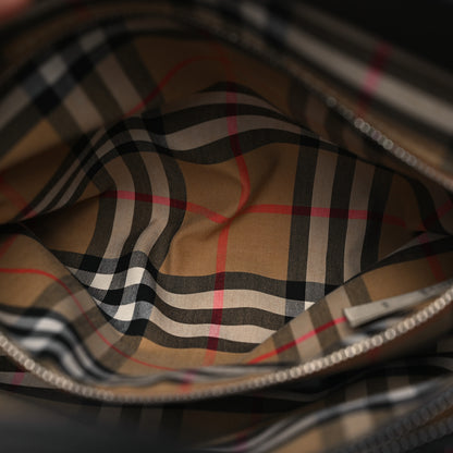 Burberry Derby Calfskin Vintage Check Medium Banner Tote Black 5 of 20