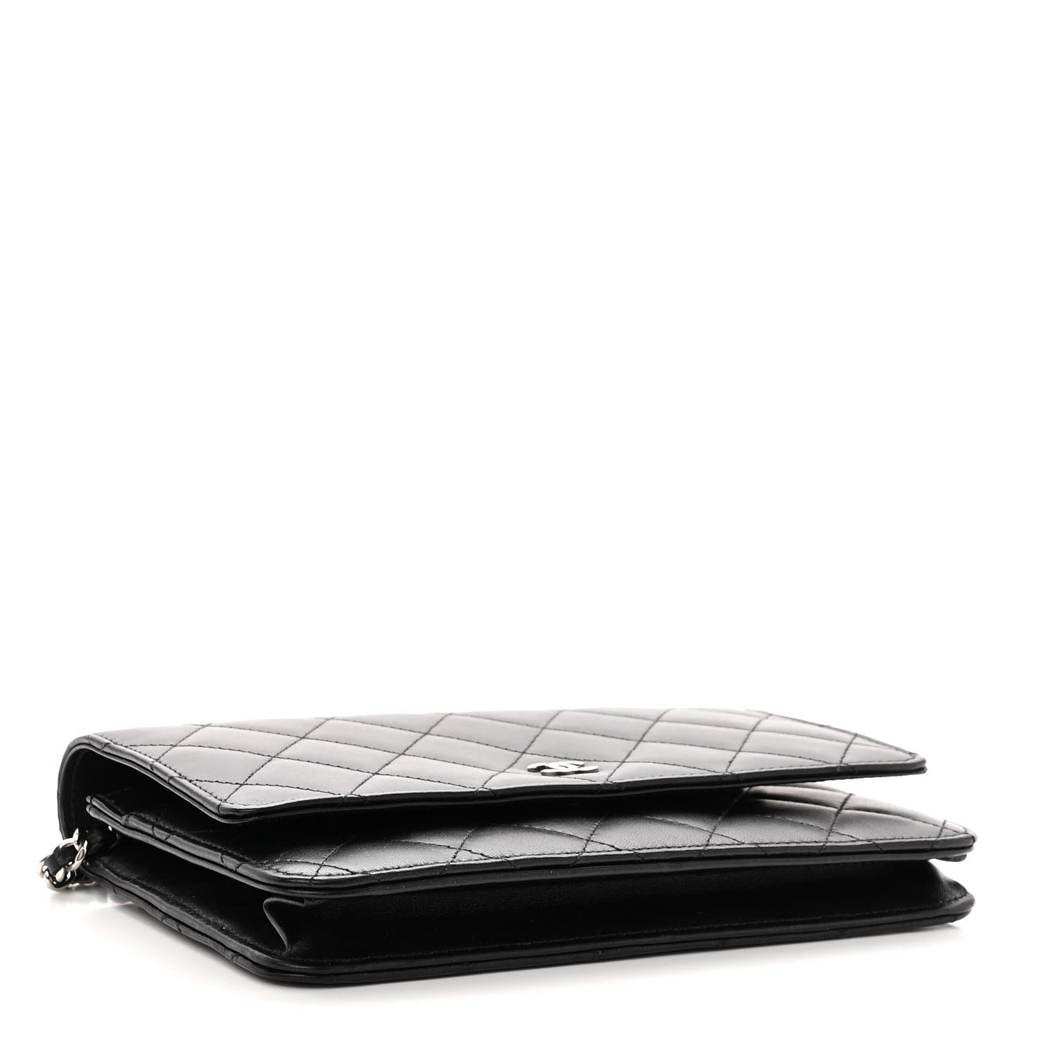 Chanel Lambskin Quilted Wallet On Chain WOC Black 4 of 12