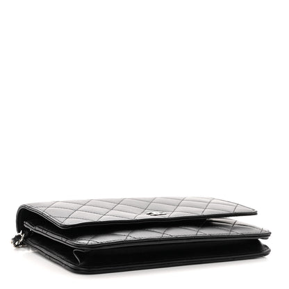 Chanel Lambskin Quilted Wallet On Chain WOC Black 4 of 12