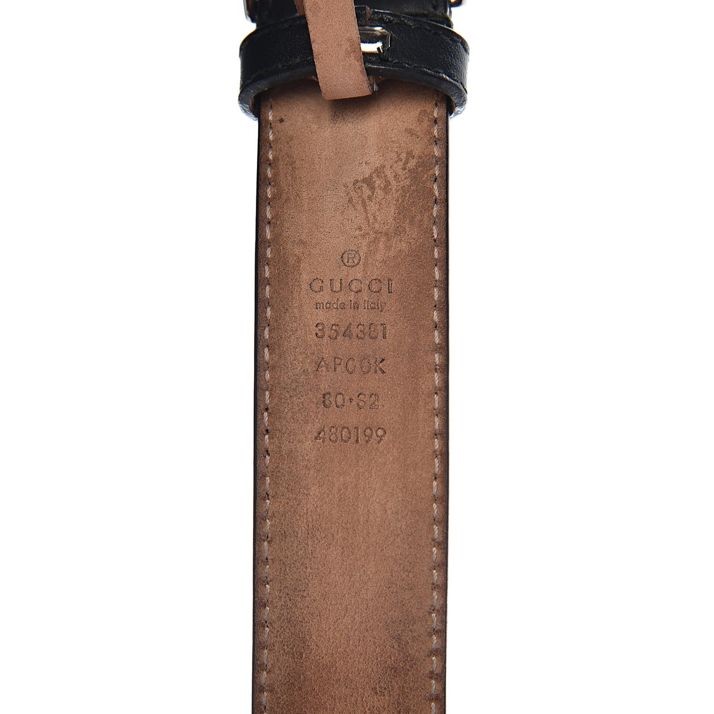 Calfskin Crystal Interlocking G Belt 80 32 Black