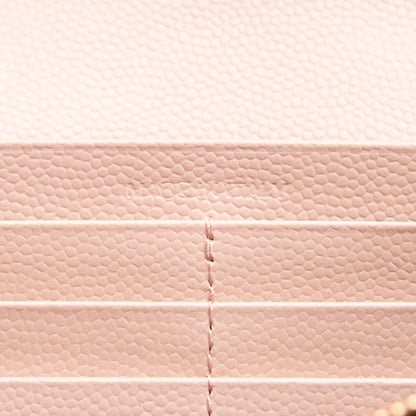 Saint Laurent Grain De Poudre Matelasse Chevron Monogram Wallet Pale Pink 7 of 8