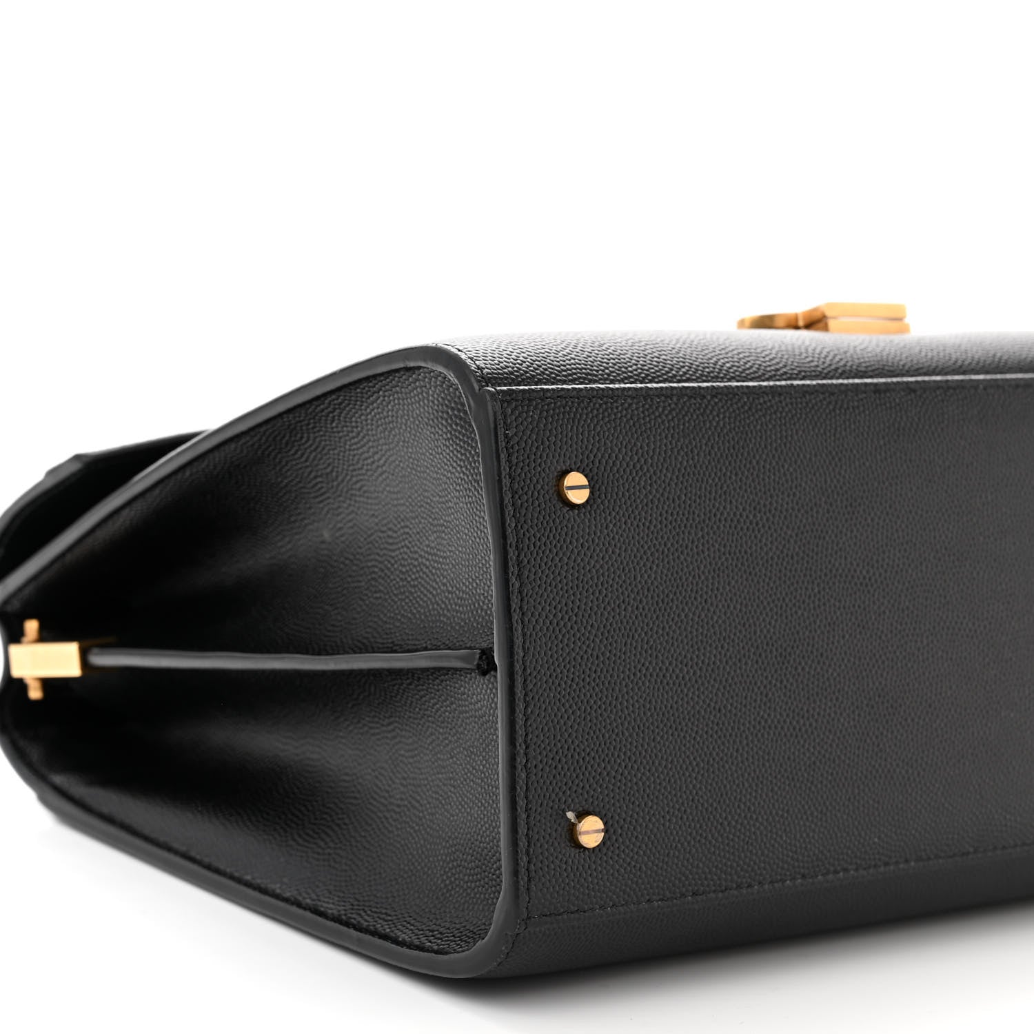 Saint Laurent Grain de Poudre Medium Classic Monogram Cassandra Top Handle Black Rouge Legion 9 of 11