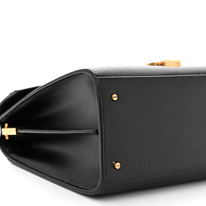 Saint Laurent Grain de Poudre Medium Classic Monogram Cassandra Top Handle Black Rouge Legion 9 of 11