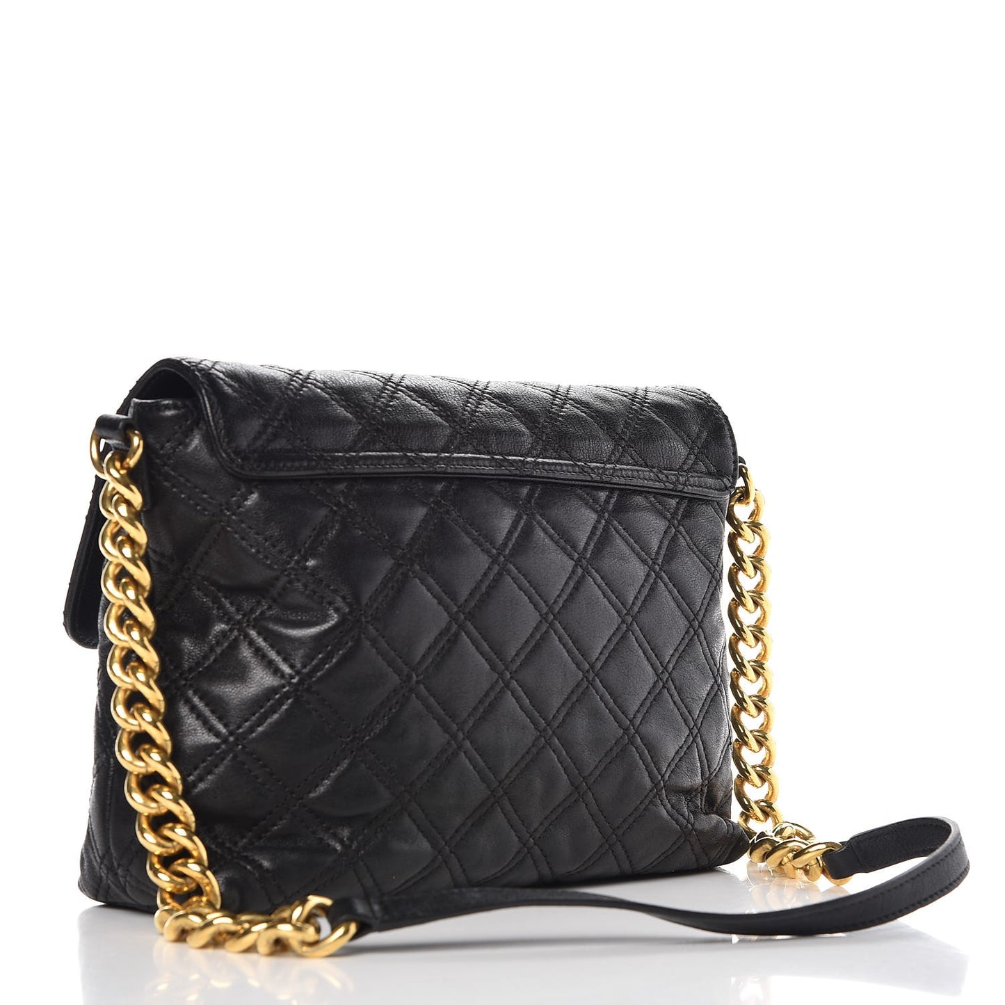 Lambskin Quilted The Large Single Flap Black