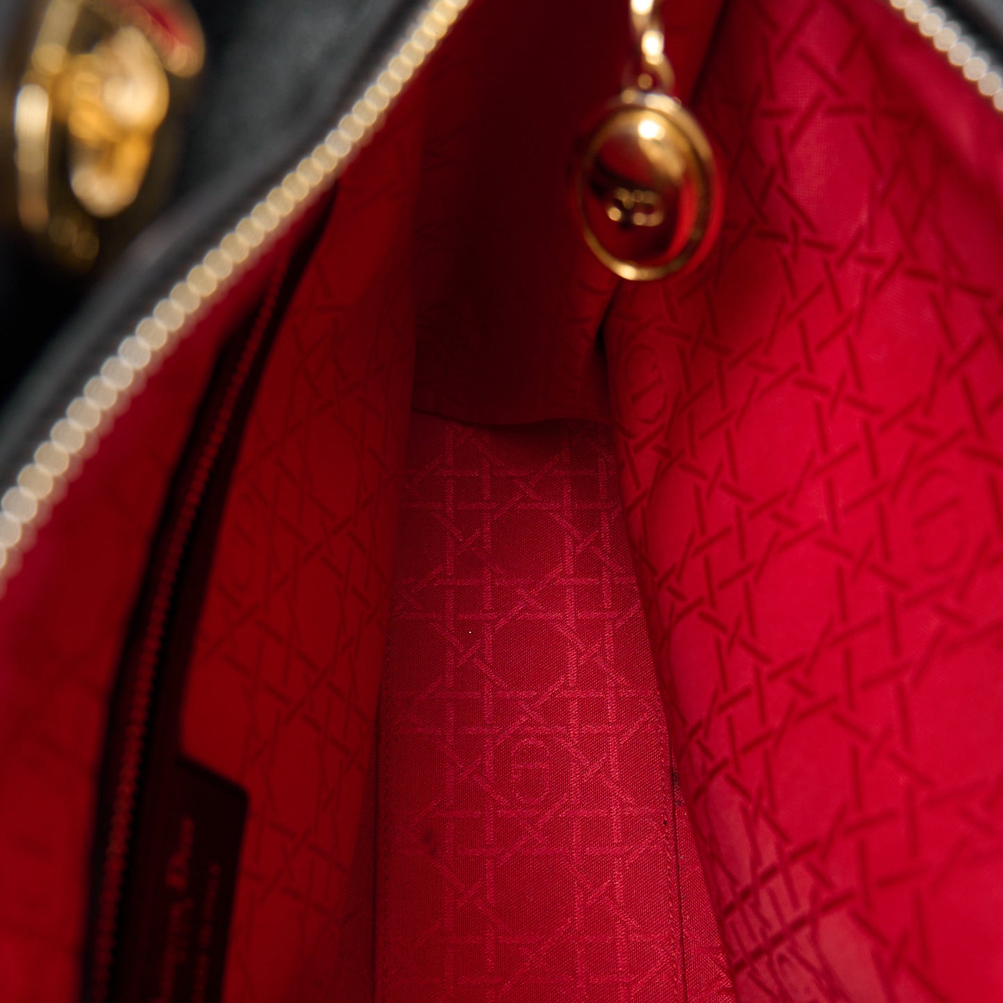 Lambskin Cannage Large Lady Dior Black