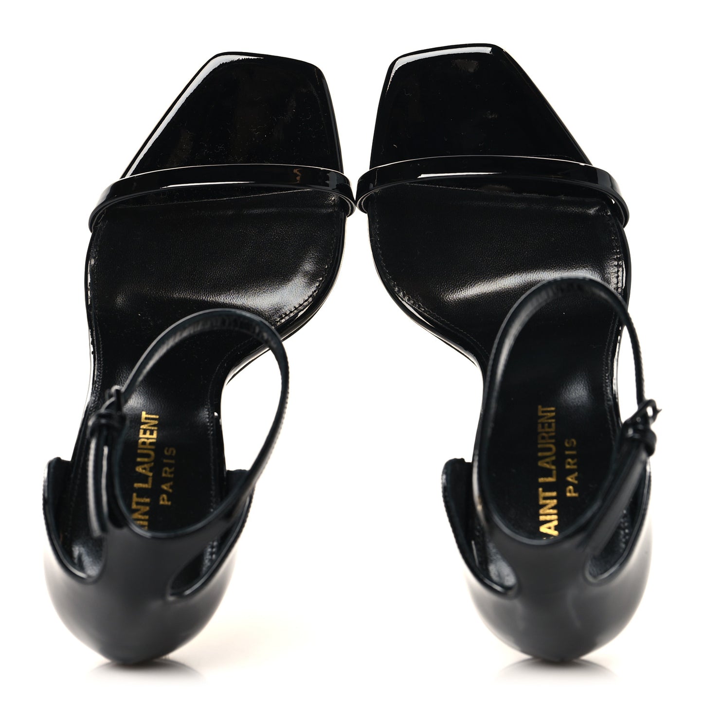 Patent Calfskin Opyum 110 Sandals 36 Black Gold